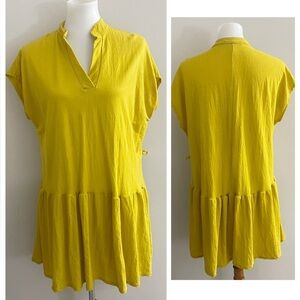 Catamaran Pleated Drop-waist Dress Relaxed Tiered Style Resort Bohi chic coastal